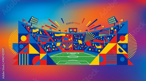 Vibrant Stadium Sports Event Atmosphere Design.