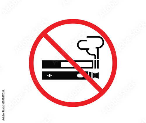 No Vape No Cigarette No Smoking Glyph Icon