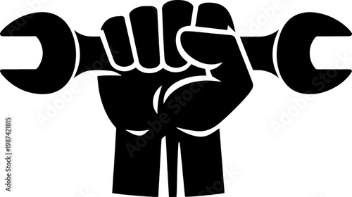 Hand-Wrench Scalable SVG Vector Graphic with Editable Paths and Layers for Web, UI Design, Digital Art, and Print Applications