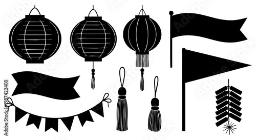 Traditional Chinese Decorative Elements Collection For Dragon Boat Festival Celebration