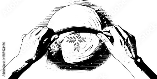 A top-down shot of flour-covered hands using a traditional lame to score bread. Warm bakery lighting, rustic wooden surfaces, focusing on "cultural specificity."