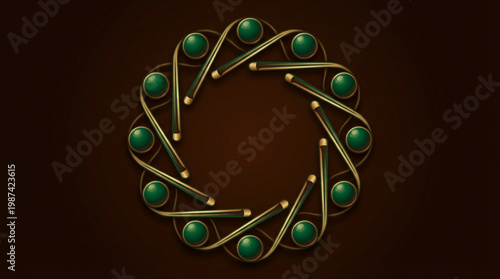 Green Emerald Beaded Jewelry Accessory.