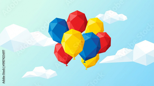 Colorful Balloons Floating in Air.