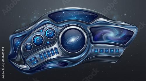 Futuristic Control Panel Interface Design.