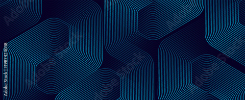 Abstract Blue Geometric Pattern with Gradient and Lines Texture