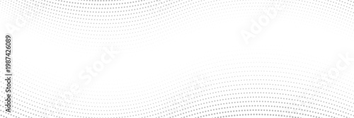 Abstract dotted wave line background. Light grey dynamic dash stripe texture. Warped and curved lines wallpaper for tech design template, presentation, brochure, leaflet, booklet. Vector backdrop