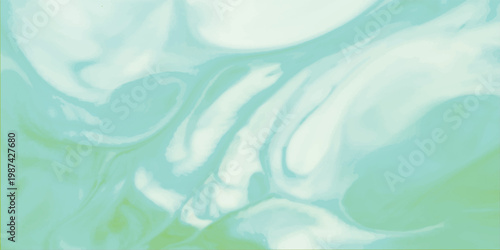 Swirling abstract pattern with soft green and cream colors representing a liquid marble texture
