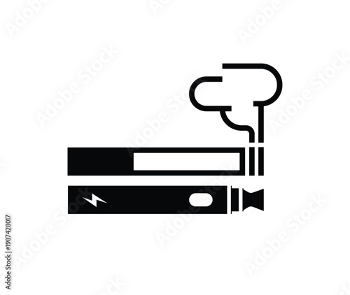 Vape Cigarette Smoking Glyph Icon