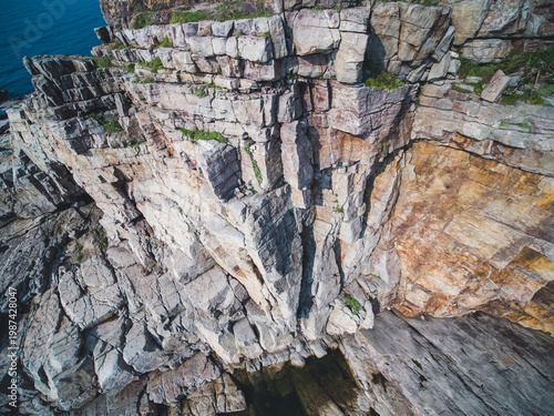 Wallpaper Mural Aerial View of Longdong Bay Cape - Northeast and Yilan Coast National Scenic Area. Coast landscape birds eye view use the drone, shot in Gongliao District, New Taipei, Taiwan. Torontodigital.ca