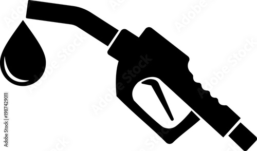 Fuel nozzle icon petrol pump nozzle, gasoline dispenser, diesel filler gun symbols in black flat and line style vector, energy station equipment icon pack