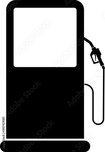 Fuel pump icon petrol gasoline diesel dispenser symbols, refueling station equipment icons, black silhouette and outline line style vector illustration for energy transport