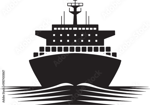 Large cruise ship sailing on water