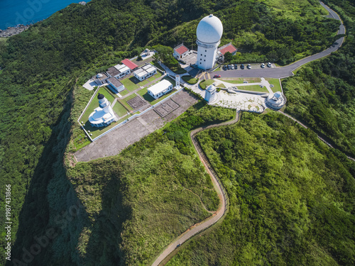 Wallpaper Mural Aerial View of Sandiao Cape Lighthouse - Northeast and Yilan Coast National Scenic Area. Coast landscape birds eye view use the drone, shot in Gongliao District, New Taipei, Taiwan. Torontodigital.ca