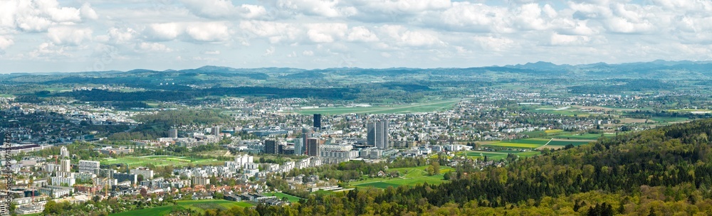 Fototapeta premium Schwamendingen Dübendorf Panorama Weit