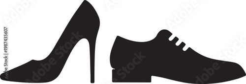 Men’s Dress Shoe and Women’s High Heel Vector Icon
