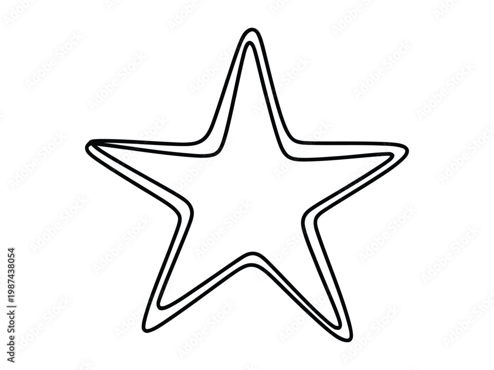 Obraz premium Star shape icon outline symbol graphic design element for web and mobile applications simple star form