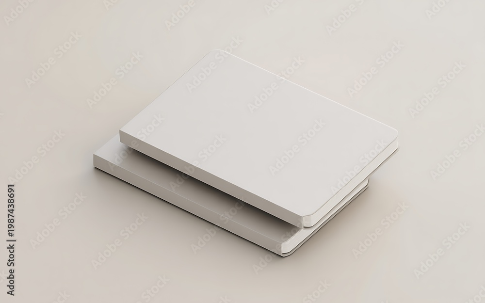 Fototapeta premium Stack of Two White Rectangular Objects white objects