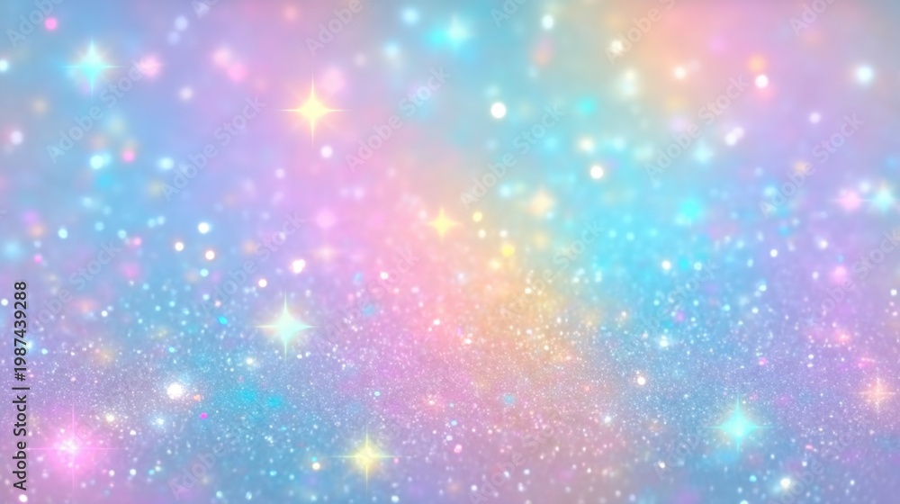 Fototapeta premium Pastel Rainbow Glitter Background with Soft Colors and Subtle Sparkles for Dreamy and Whimsical Designs