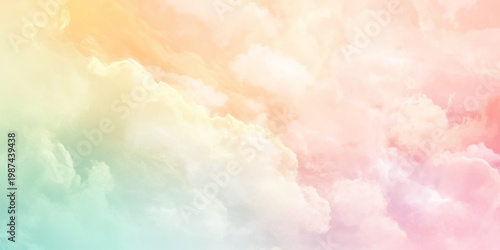 Romantic Pastel Sky Background for Creative Design. Minimal Pastel Cloud Background with Soft Lighting. Vector Design.
