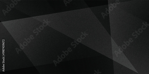 Modern black and white abstract background. Minimalist. Gradient. Dark gray banner with geometric shapes, lines, stripes, triangles. Design.eps10