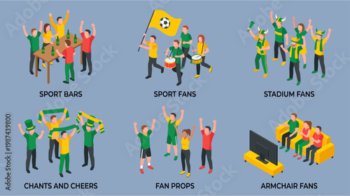 Group of people celebrating sports victory with cheers and excitement in a lively atmosphere