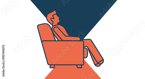 Man relaxing comfortably in an armchair enjoying a moment of peace.