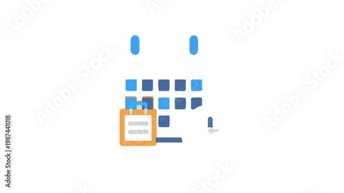Stylized calendar icon illustration for scheduling and task management