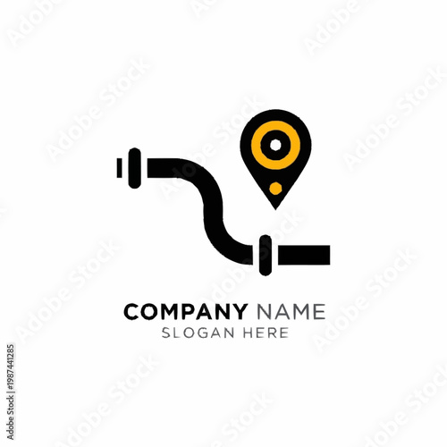 Black and Yellow Map Pin Icon.