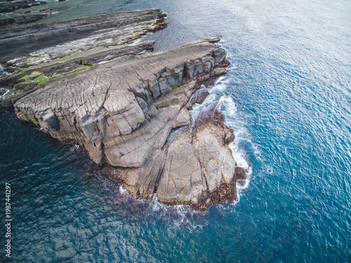 Wallpaper Mural Aerial View of Lailai Coast Geological Area - Northeast and Yilan Coast National Scenic Area. Coast landscape birds eye top view use the drone, shot in Gongliao District, New Taipei, Taiwan. Torontodigital.ca