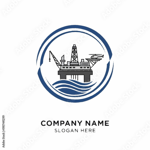 Offshore Oil Rig Drilling Platform.