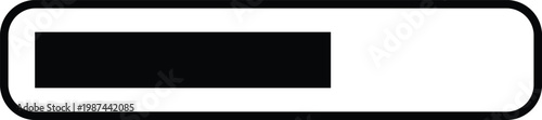 Web, Vector outline of a loading bar with partial solid fill, indicating progress, download status, or installation in user interfaces.