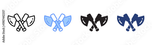 Crossed Axes icon set multiple style collection