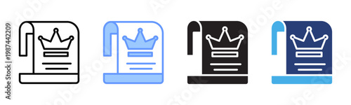 Royal Document icon set multiple style collection