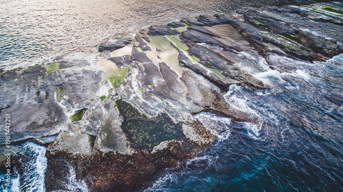 Wallpaper Mural Aerial View of Lailai Coast Geological Area - Northeast and Yilan Coast National Scenic Area. Coast landscape birds eye top view use the drone, shot in Gongliao District, New Taipei, Taiwan. Torontodigital.ca