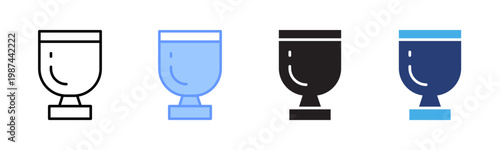Goblet icon set multiple style collection