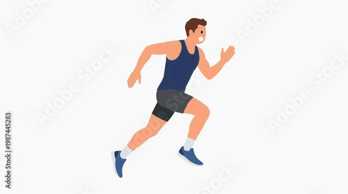 A dynamic illustration of a determined athlete in mid-stride, showcasing the energy and speed of sprinting, embodying fitness and healthy lifestyle.