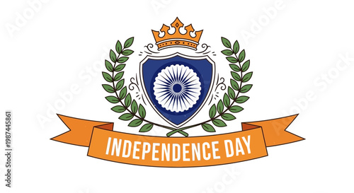 India Independence Day Celebration Emblem.