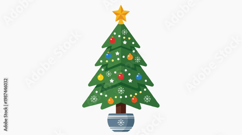 A decorated Christmas tree, evoking festive spirit and anticipation. perfect for seasonal designs.