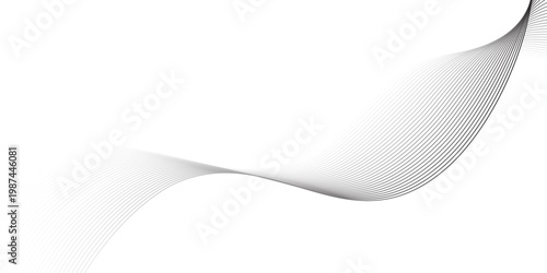Abstract wave element for design. Digital frequency track equalizer. Stylized line art background. Vector illustration. Wave with lines created using blend tool. Curved wavy line, smooth stripe.