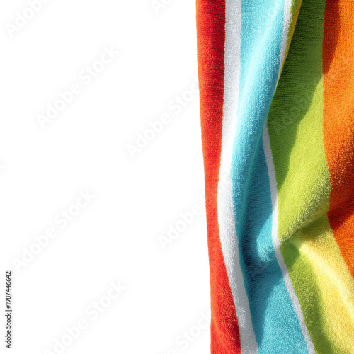 Bright striped towel with soft flowing fabric texture