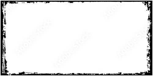 Black grunge frame border on a blank vintage textured background for text and design use
