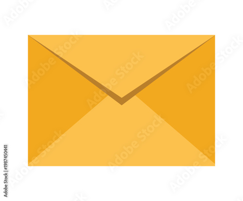 Yellow Envelope Mail Icon Vector Illustration
