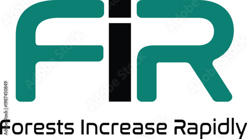 Minimalist FIR letter logo for forestry and environmental growth