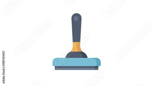Modern flat design icon of a squeegee cleaning tool