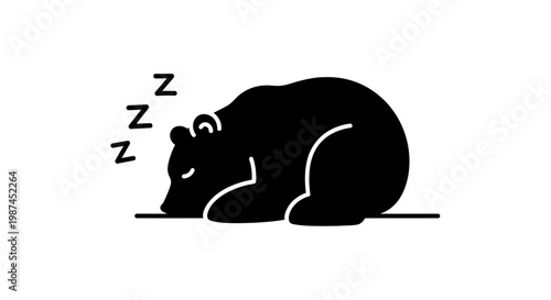 Sleeping Bear Silhouette with Zzzs.