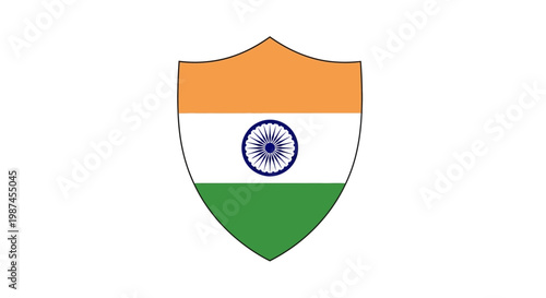 Indian Flag Shield Emblem Symbol.