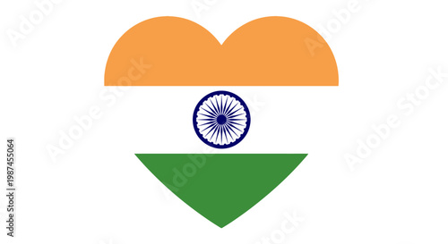 Indian flag in heart shape symbolizing patriotism and national pride.
