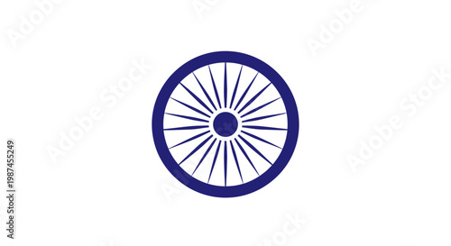 Ashoka Chakra Indian Symbol Wheel.