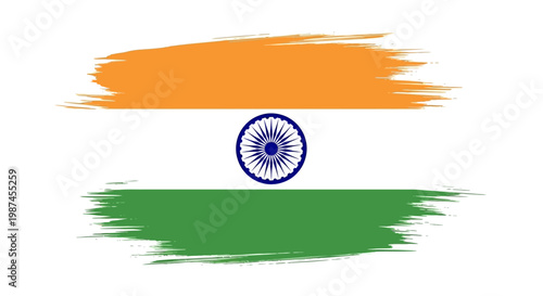 Indian Flag Brush Stroke Design Representing National Pride and Patriotism.