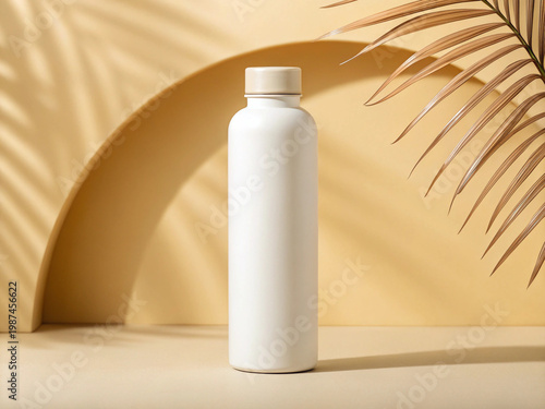 White reusable water bottle minimalist design
